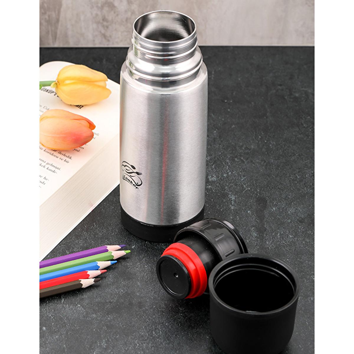 Cooker Stainless Steel Thermos 300ml - Keeps Drinks Hot/Cold for 24 Hours, Double-Walled Insulated Flask by Beauty Care Bag