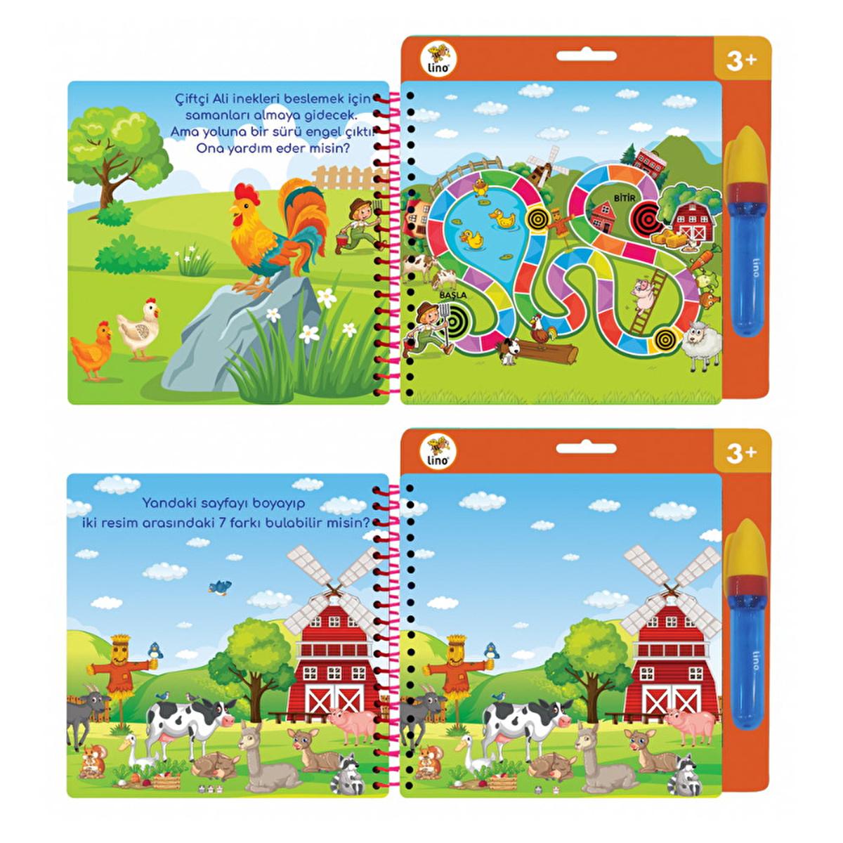 Lino Magic Water Painting Book: Reusable Farm Animal Coloring Book for Toddlers - Mess-Free, Self-Erasing Kids Water Drawing Fun. by Beauty Care Bag