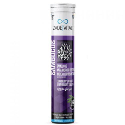 Zade Vital Elderberry Supplement Effervescent Tablets - Boosts Immune System with Elderberry Extract, Vitamin C & Zinc by Beauty Care Bag