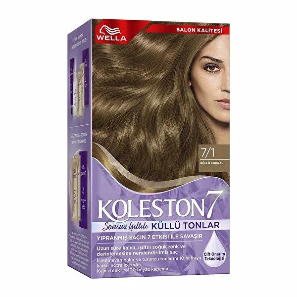 Wella Koleston Supreme 7/1 Ash Blonde Hair Dye: Permanent Color, 100% Gray Coverage & Oil Treatment for Healthy, Shiny Hair by Beauty Care Bag