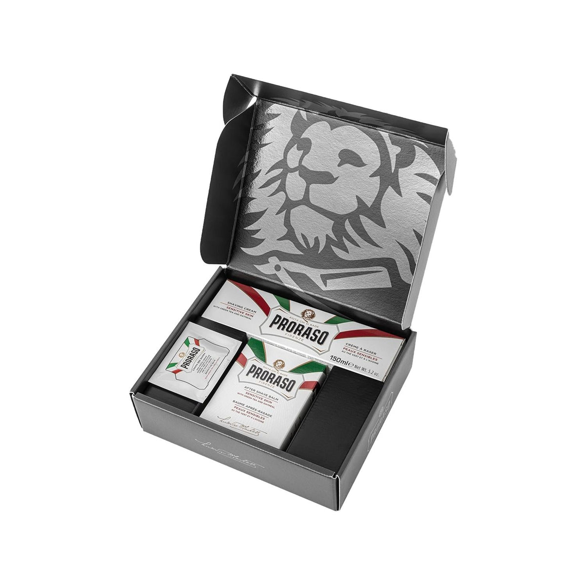 Proraso Green Tea Shaving Set with Cream and Balm for Men - Luxurious Grooming Experience by Beauty Care Bag