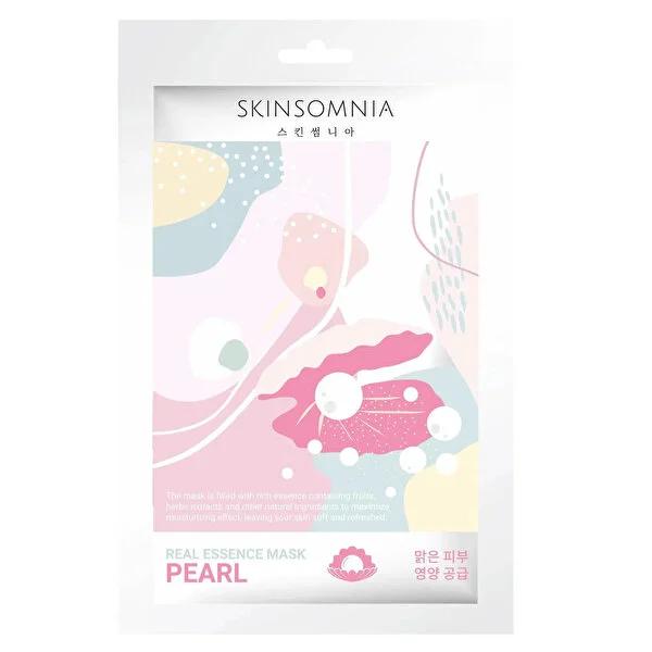 Skinsomnia Pearl Real Essence Sheet Mask: Hydrating, Brightening & Glowing Skin - Non-Sticky Facial Mask for Intense Skin Hydration by Beauty Care Bag