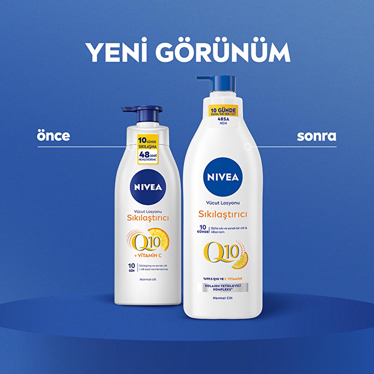 Nivea Q10 Firming Body Lotion - Visibly Tightens Skin in 10 Days, Intense 48-Hour Moisture - With Vitamin C & Collagen Booster, Fast Absorbing by Beauty Care Bag