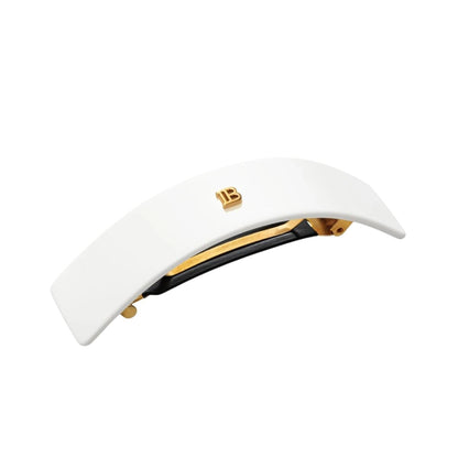 Balmain Cellulose Acetate Barrette Large White Hair Clip by Beauty Care Bag