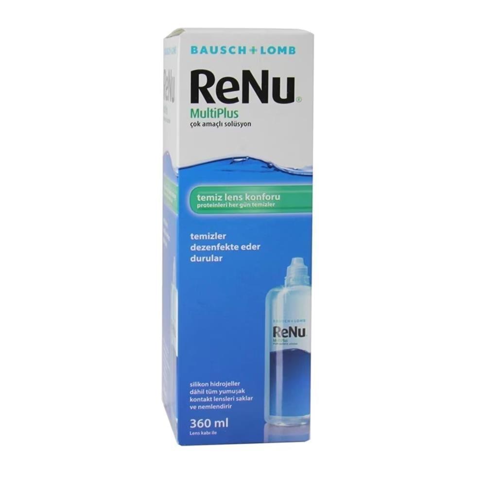 ReNu MultiPlus 360ml Contact Lens Solution - Cleans, Disinfects & Stores Soft Lenses by Beauty Care Bag