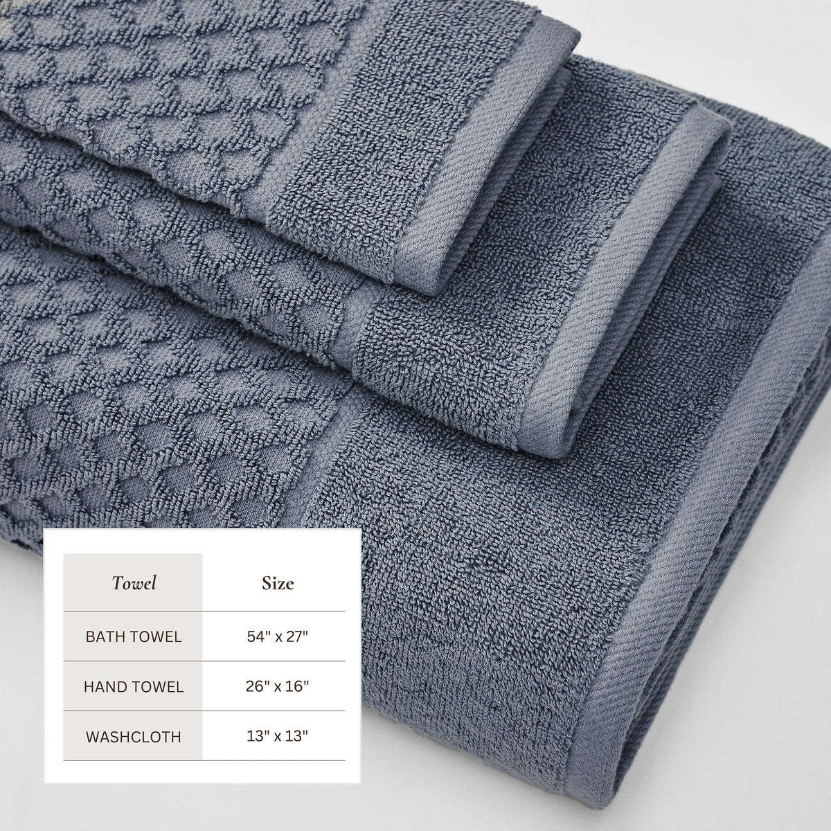 Cotton Diamond Waffle Weave Bath Towel Set - Grayson Collection by Great Bay Home