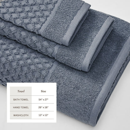 Cotton Diamond Waffle Weave Bath Towel Set - Grayson Collection by Great Bay Home