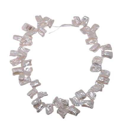 White Freshwater Keshi Pearl Strand 16in - Natural Baroque Pearl Beads by Continental Bead Suppliers