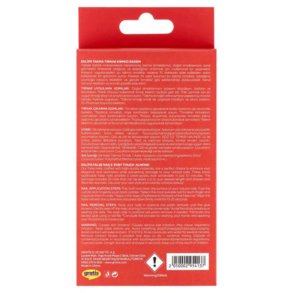 Eklips Red Almond Press-On Nails 24-Pack by Beauty Care Bag