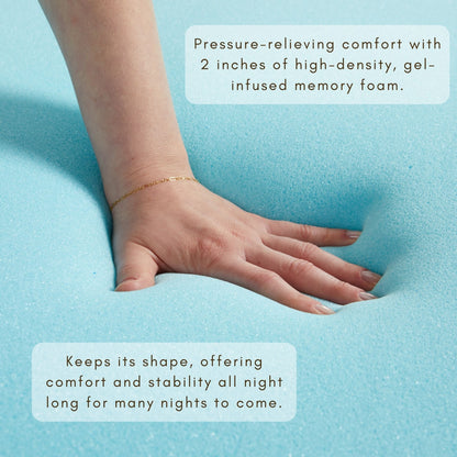 Great Bay Home 2 inch gel memory foam mattress topper, view 2