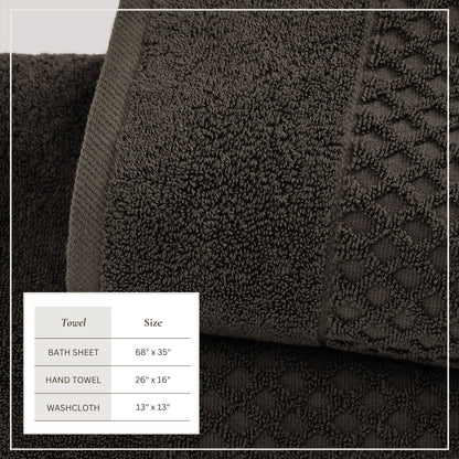Cotton Diamond Waffle Weave Bath Towel Set - Grayson Collection by Great Bay Home