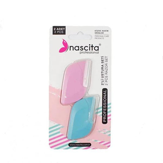 Nascita Facial Razor Set - 2 Mini Precision Razors for Painless Hair Removal, Eyebrow Shaping, & Dermaplaning by Beauty Care Bag