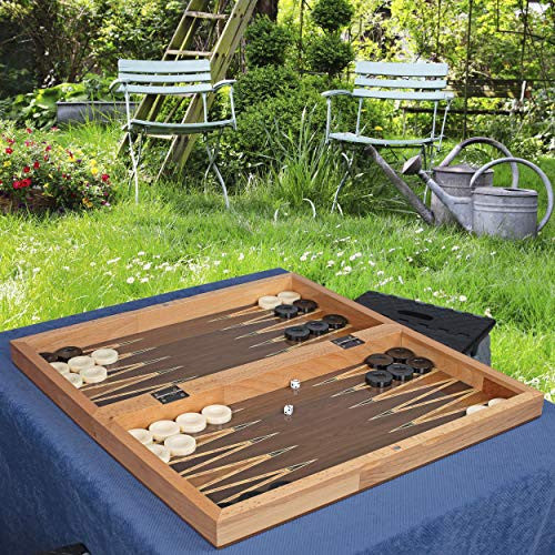 Star Turkish Backgammon Set, First CLAS Elite Vinyl Coated Solid Walnut Wooden Classical Design, B0851KZ5F5 - 1020098 by Beauty Care Bag