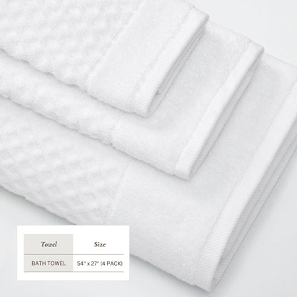 Cotton Diamond Waffle Weave Bath Towel Set - Grayson Collection by Great Bay Home