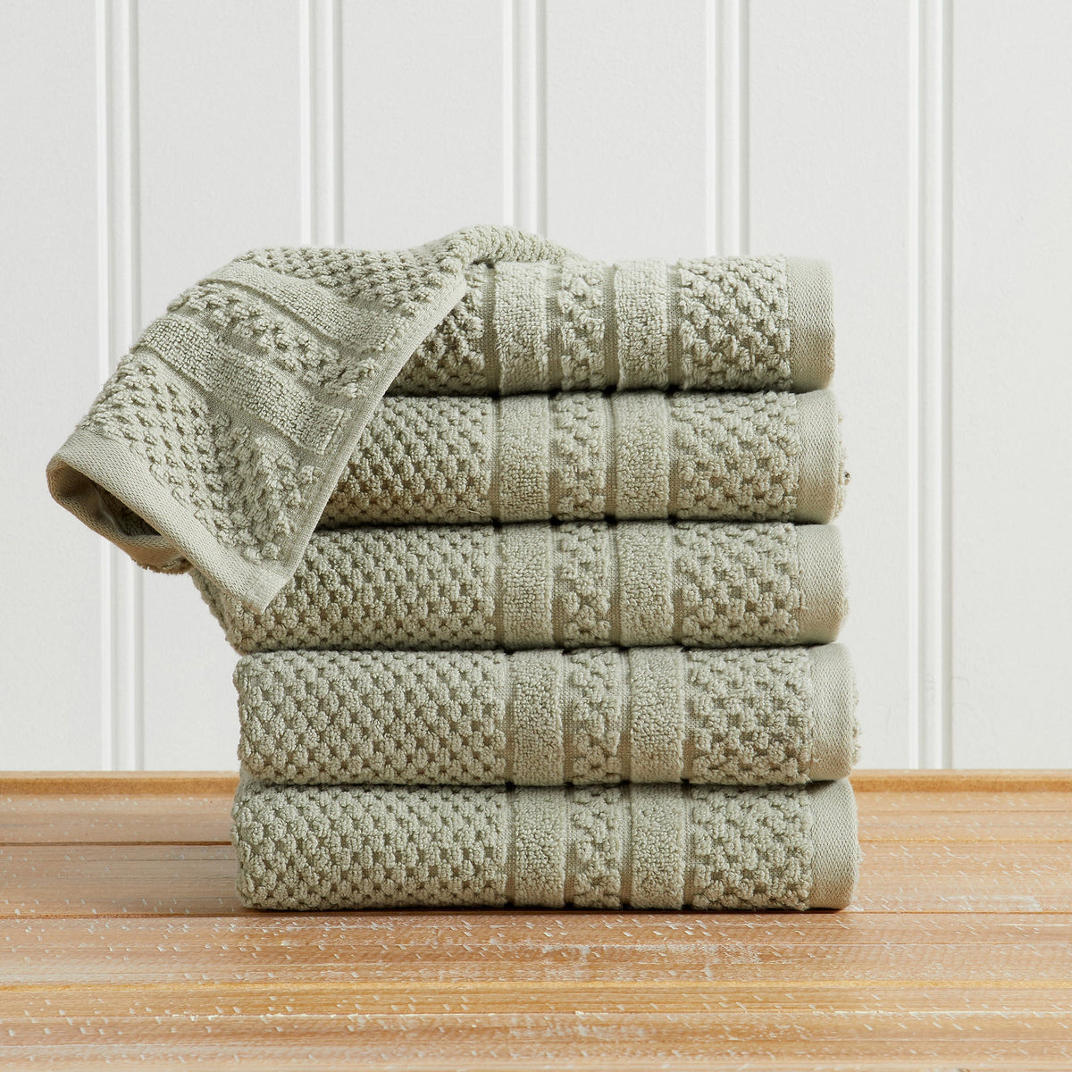 100% Cotton Checkered Jacquard Bath Towel Set - Giuliana Collection by Great Bay Home