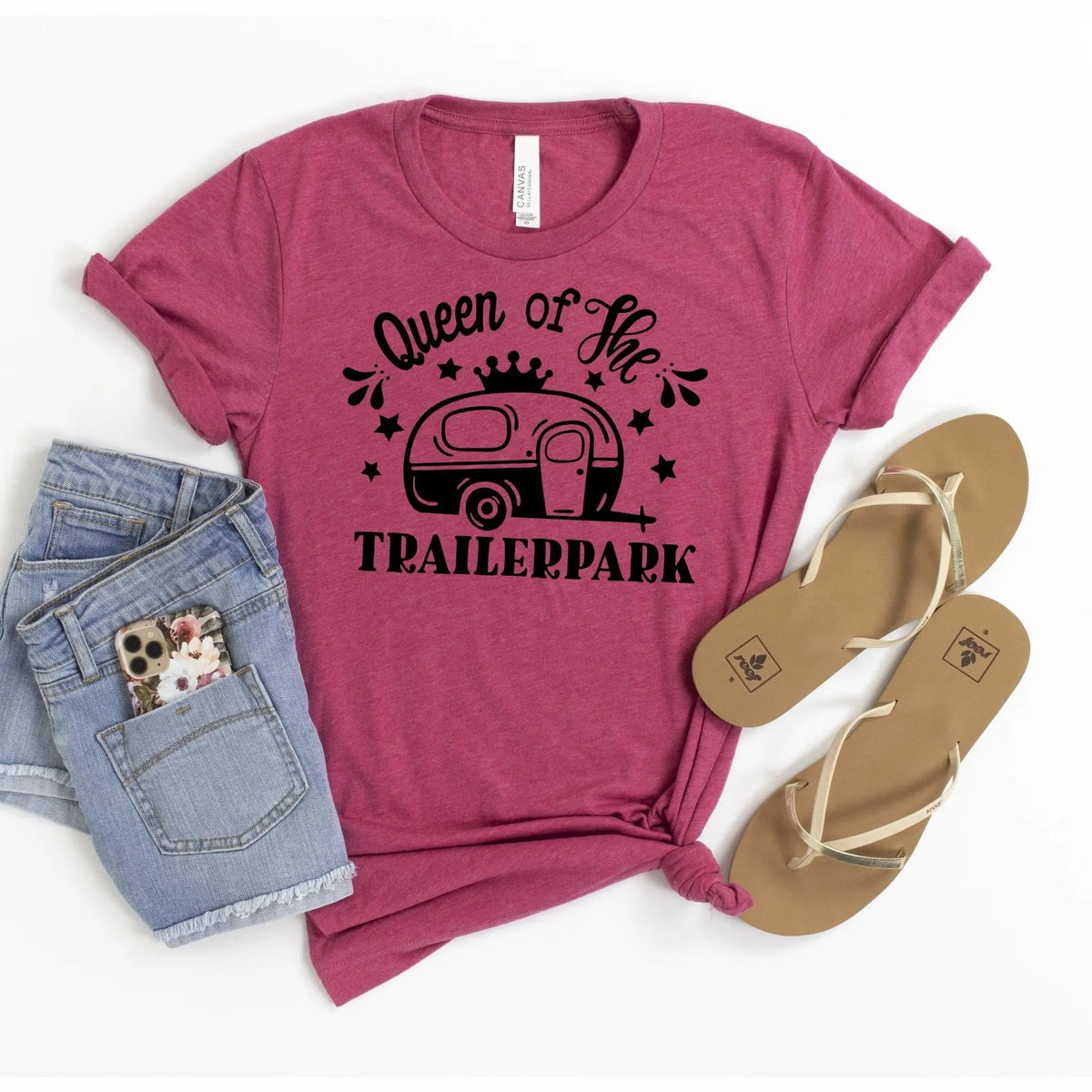Queen of the Trailer Park Tshirt, Camping Tshirt, Funny womens shirt, Womens graphic t-shirt, camper, rv by Joyful Moose