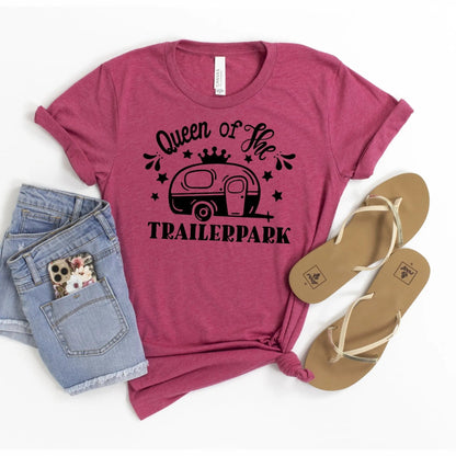 Queen of the Trailer Park Tshirt, Camping Tshirt, Funny womens shirt, Womens graphic t-shirt, camper, rv by Joyful Moose