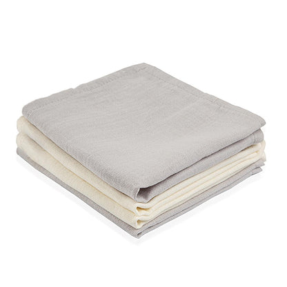Babyjem Baby Muslin Cloth 4-Pack Grey - Soft Multi-Purpose Cloth for Newborn Care by Beauty Care Bag