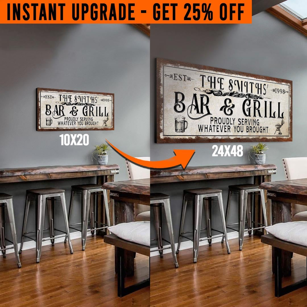 Upgrade Your 'Bar & Grill' (Style 2) Canvas To 24x48 Inches by Tailored Canvases