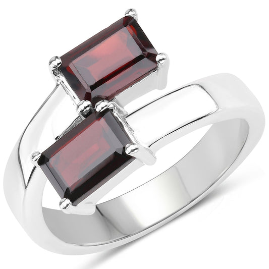 2.40 carat octagon garnet sterling silver ring by Avera Group