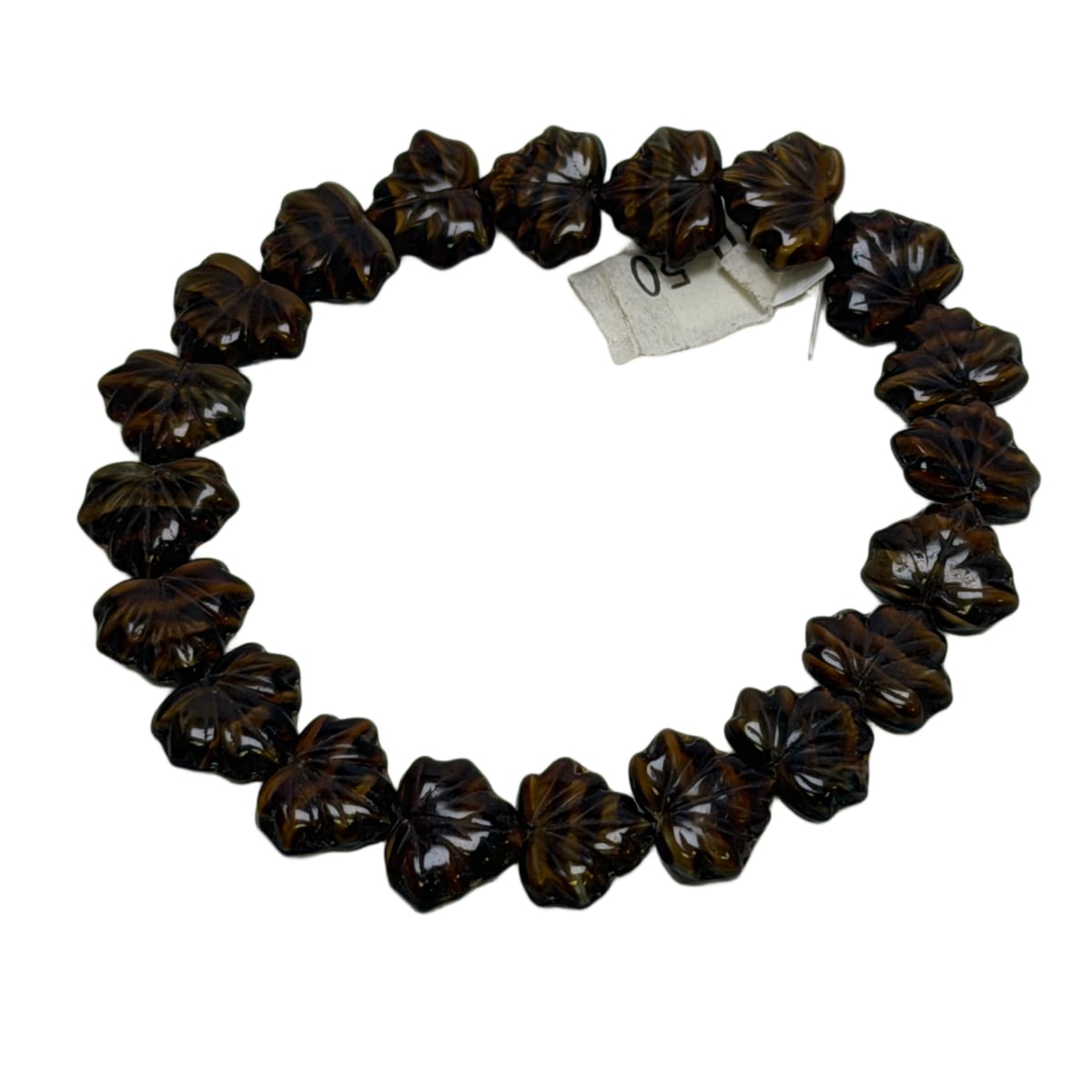 Czech Glass Leaf Beads 13x11mm Dark Tortoise Shell Brown - 20 Beads per Strand by Continental Bead Suppliers