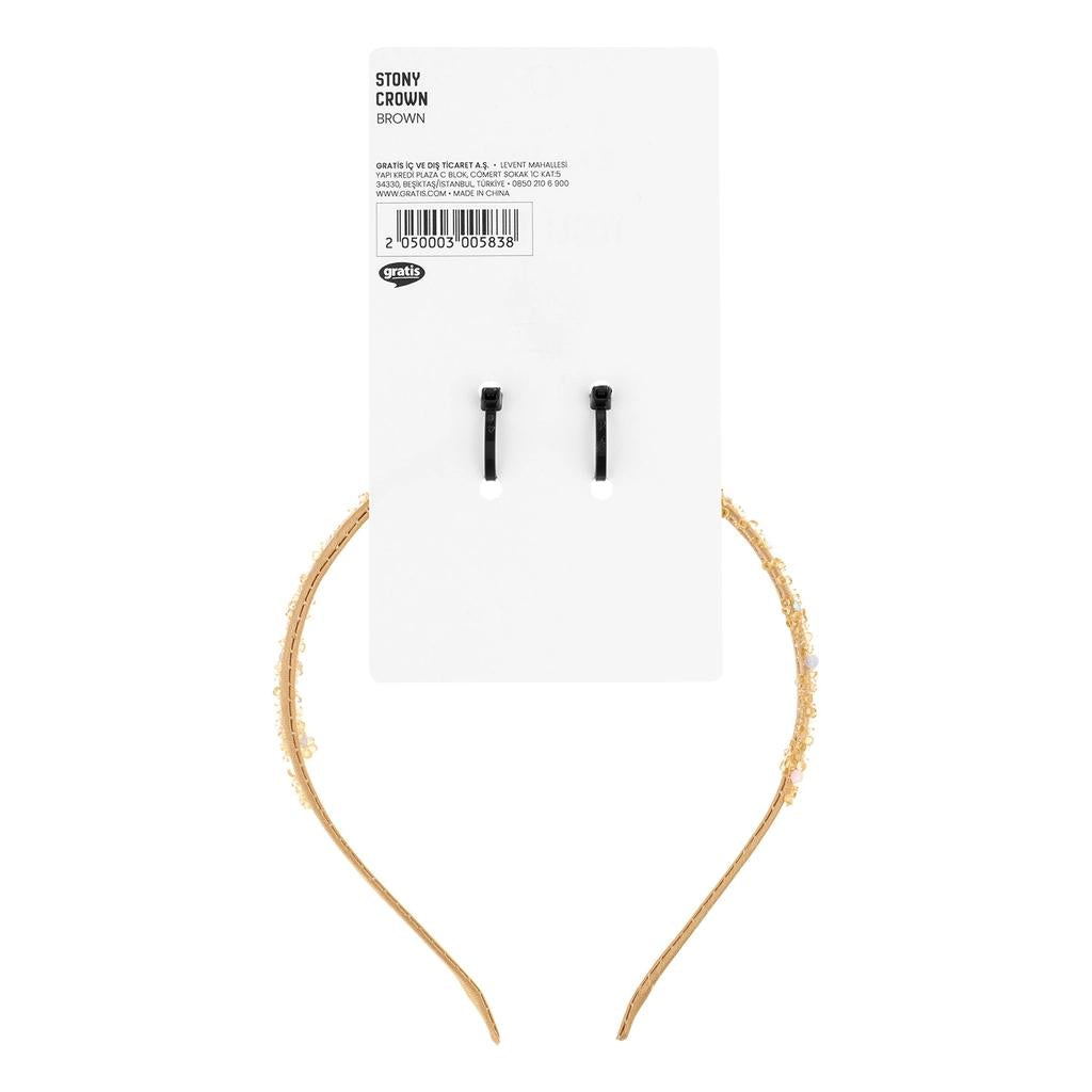 Eklips Brown Stone Headband Elegant Hair Accessory 1 Count by Beauty Care Bag