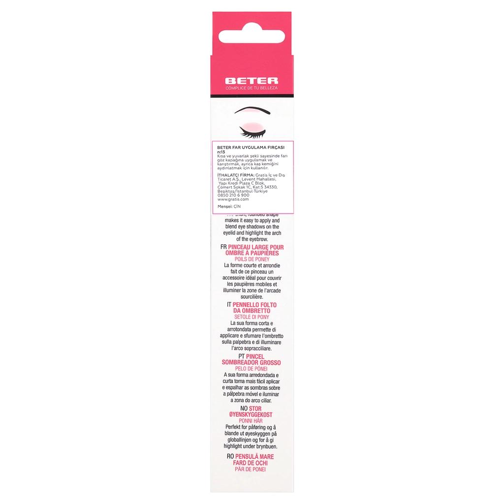 Beter Eyeshadow Application Brush No. 13 for Precise Shading by Beauty Care Bag