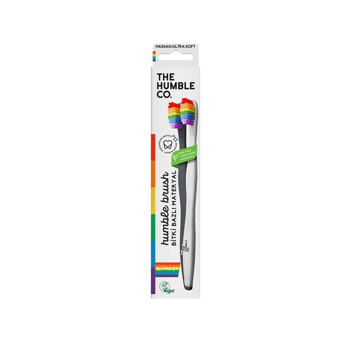 The Humble Co Adult Toothbrush, Plant-Based, Eco-Friendly Oral Care, Sustainable, Gentle on Teeth & Gums, Pack of 2 by Beauty Care Bag