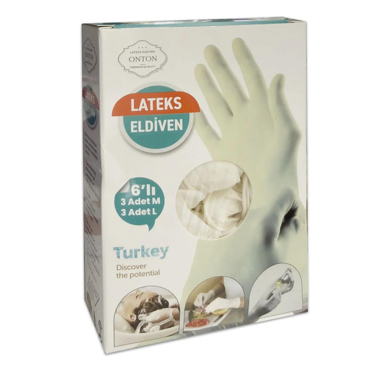 MyClean Latex Gloves Durable Protective Hand Wear 6-Pack by Beauty Care Bag