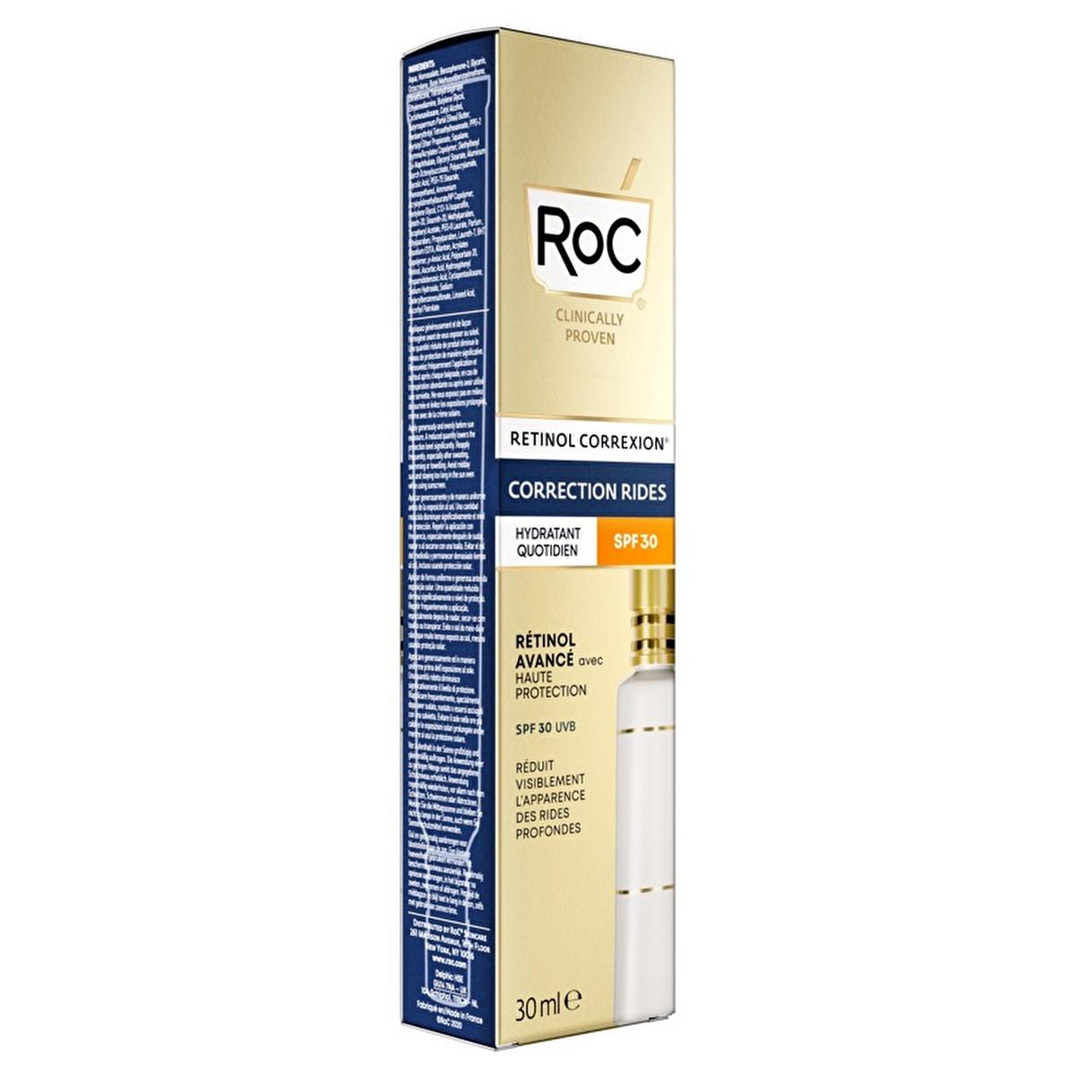 RoC Retinol Correxion: Anti-Wrinkle Day Cream SPF 30 - Reduce Wrinkles, Protect & Hydrate for Youthful Skin by Beauty Care Bag