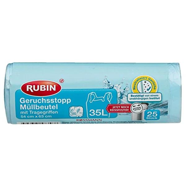 Rubin 35L Odor-Control Trash Bags - 54x63cm, Eco-Friendly, Pack of 25 by Beauty Care Bag