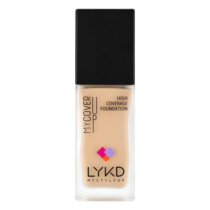 LYKD High Coverage Foundation Silk Ivory 166 for Even Skin Tone by Beauty Care Bag