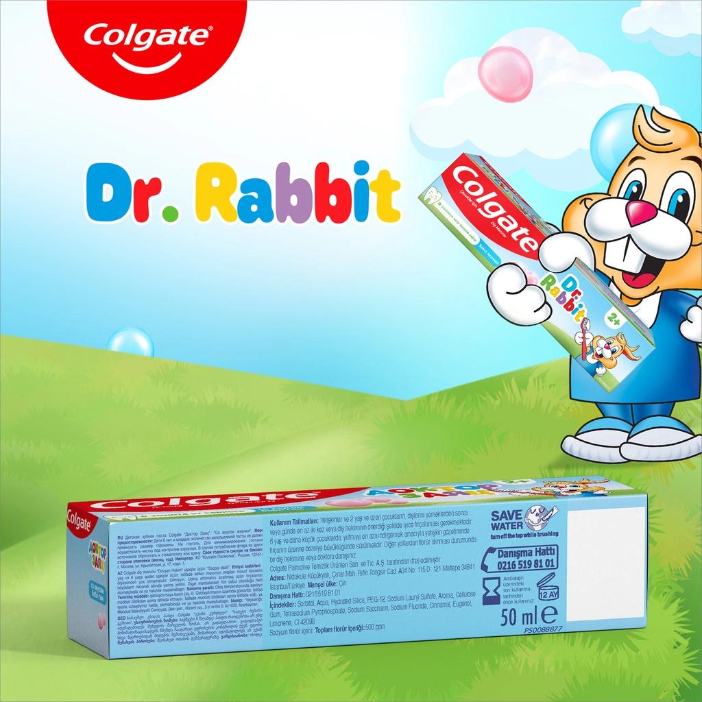 Colgate Dr Rabbit Kids Bubblegum Toothpaste for Cavity Protection 50ml by Beauty Care Bag