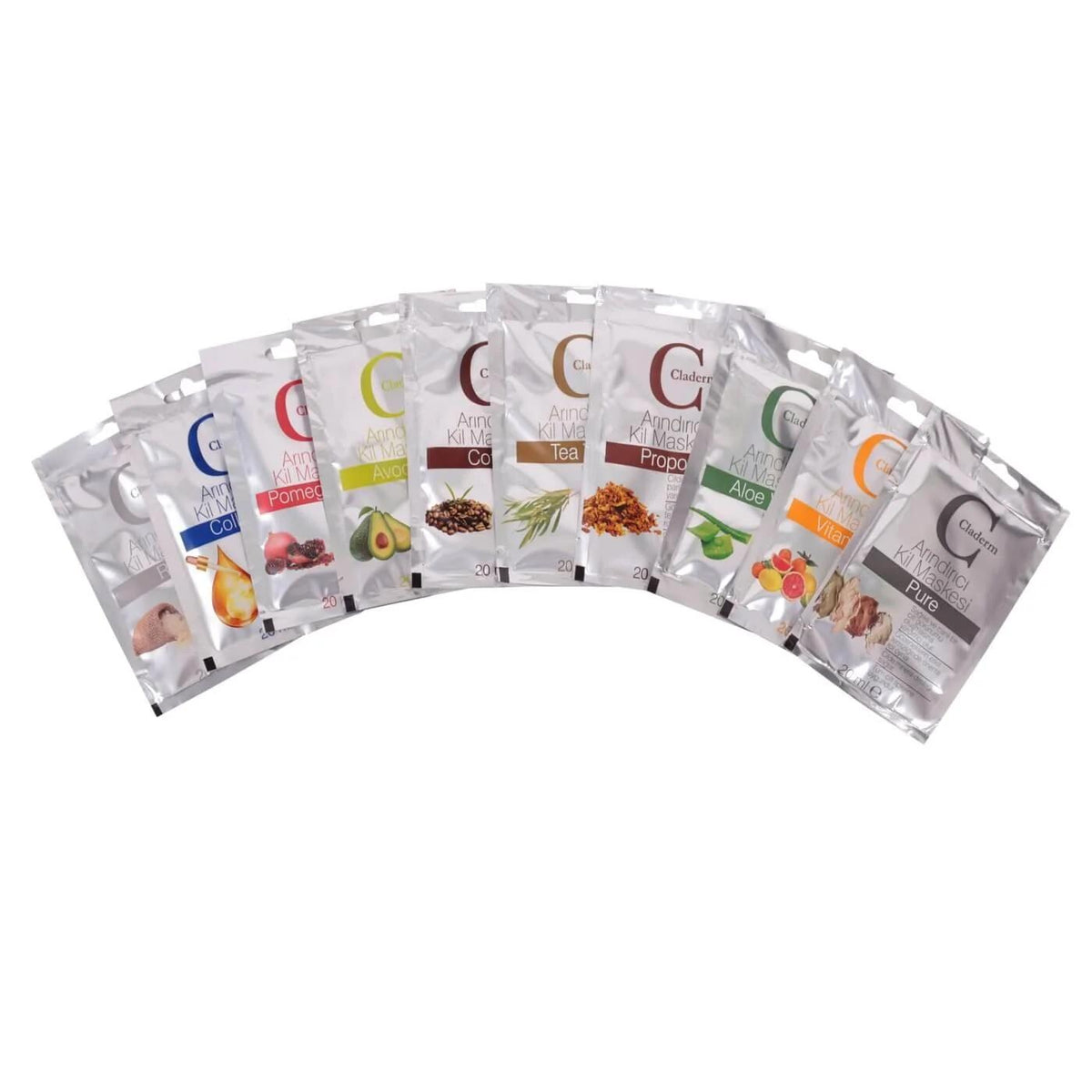 Claderm Clay Mask Multi-Pack for All Skin Types 10 x 20 ml by Beauty Care Bag