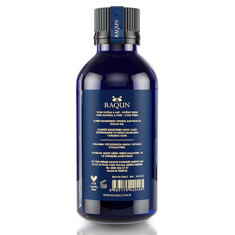 Raqun Sweet Almond Oil Pure Cold-Pressed Body Oil 100 mlBody CareTorqelo.com