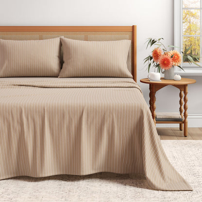 Turkish Cotton Flannel Sheet Set - Plaid & Stripe Collection by Great Bay Home
