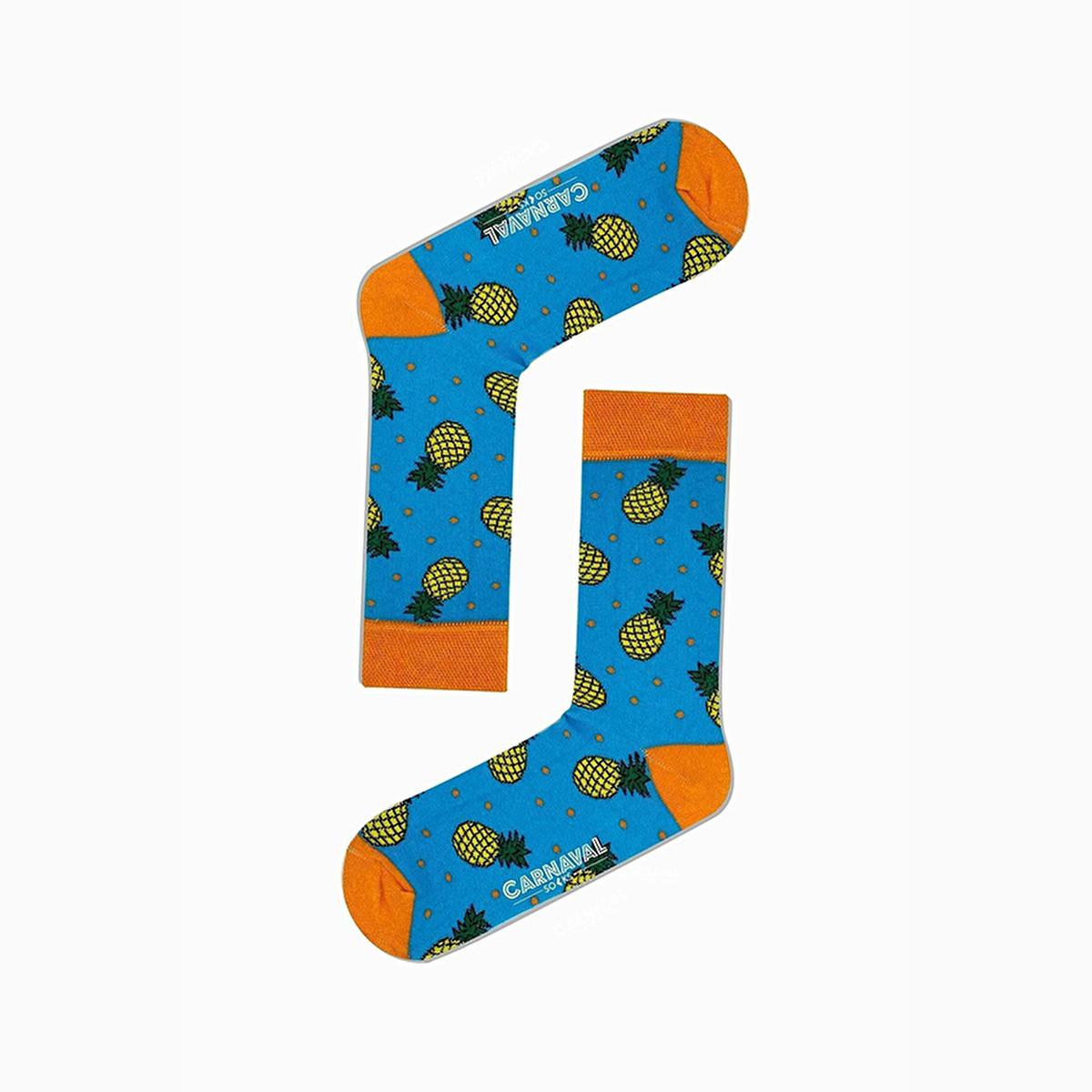 Carnaval Fruit-Themed Socks 5-Pack - Soft, Comfortable, and Stretchy Casual Socks for Everyday Wear by Beauty Care Bag