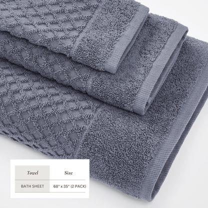 Cotton Diamond Waffle Weave Bath Towel Set - Grayson Collection by Great Bay Home