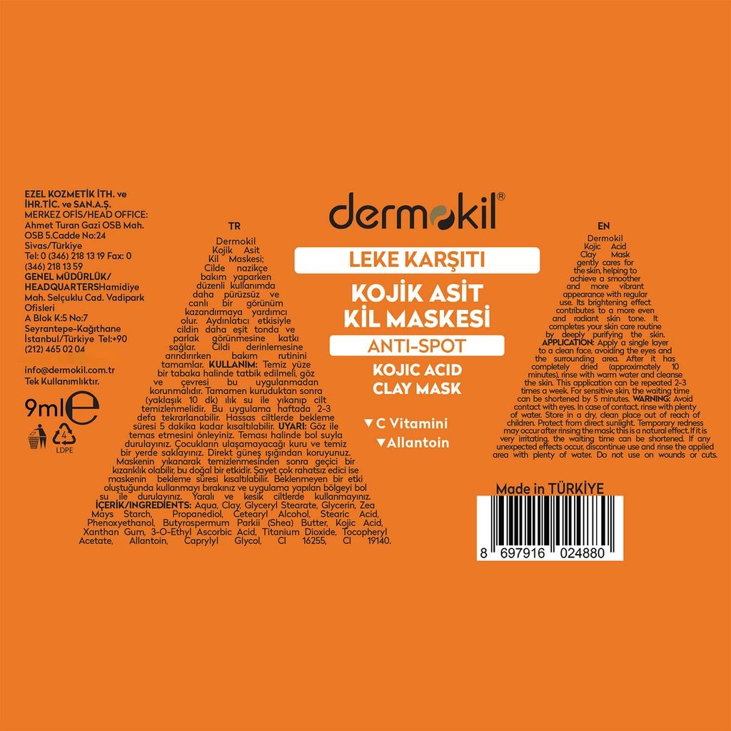 Dermokil Kojic Acid Clay Mask for Dark Spots 9 ml by Beauty Care Bag