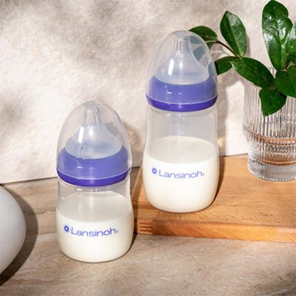 Lansinoh NaturalWave Baby Bottle Set (2 x 240ml): Anti-Colic, BPA-Free, Eases Transition from Breast to Bottle & Prevents Nipple Confusion by Beauty Care Bag