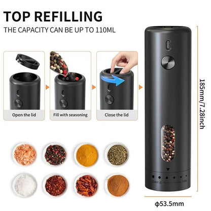 Rechargeable Electric Pepper GrinderSpice GrindersTorqelo.com