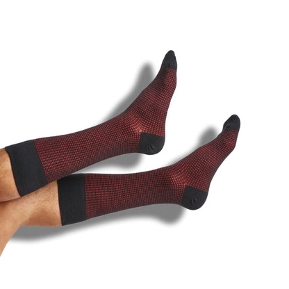 Red / Black Birdseye Dress SocksTeam ColorwaysTorqelo.com