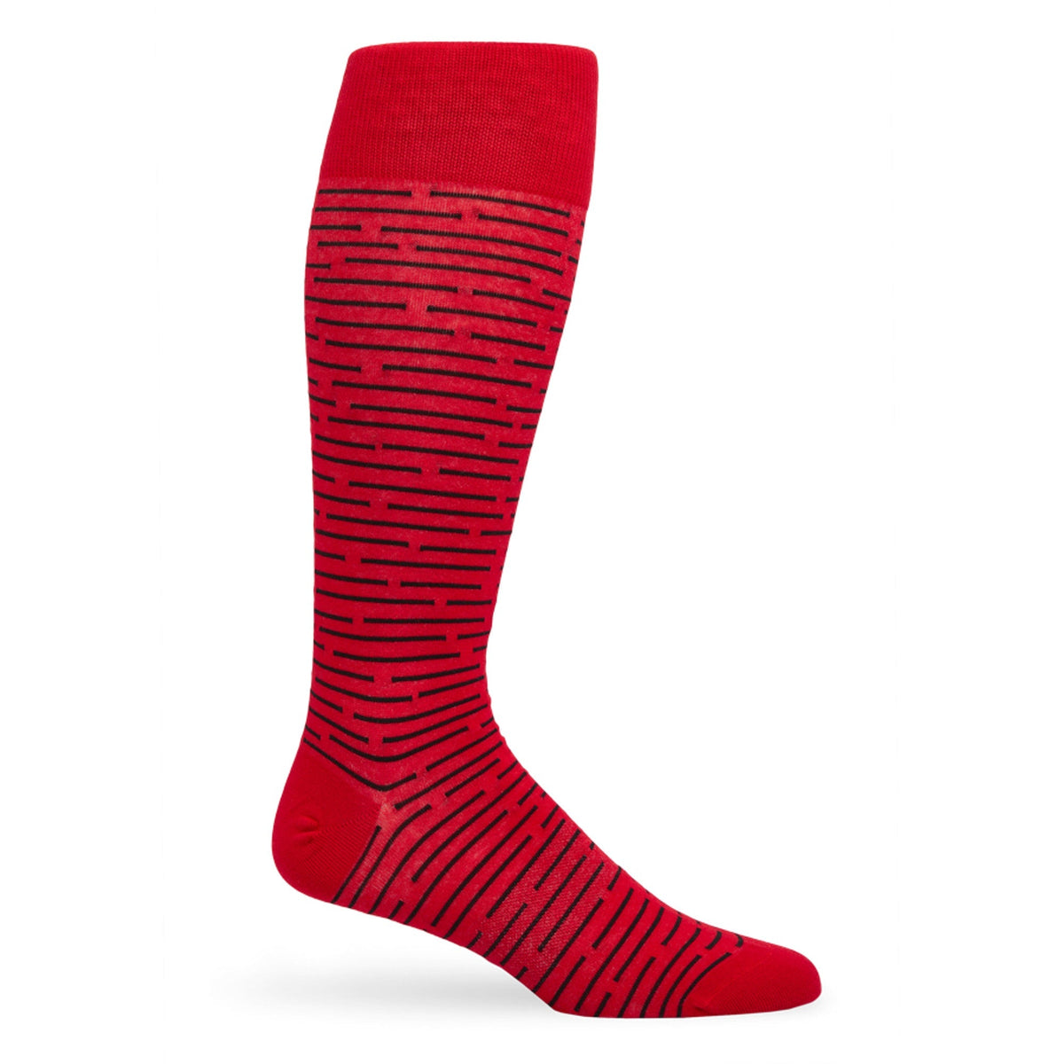 Red / Black Broken Stripe Dress SocksTeam ColorwaysTorqelo.com