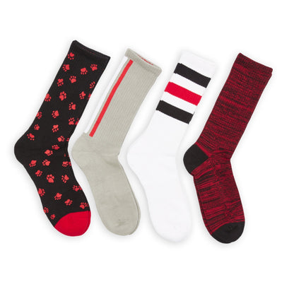 Red / Black Casual Socks 4 PackTeam ColorwaysTorqelo.com