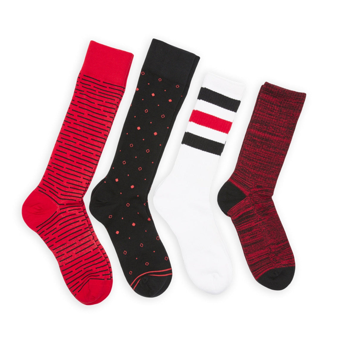 Red / Black Mixed Socks 4 Pack -BTeam ColorwaysTorqelo.com