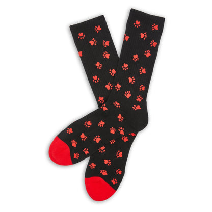 Red / Black Paws Casual SocksTeam ColorwaysTorqelo.com