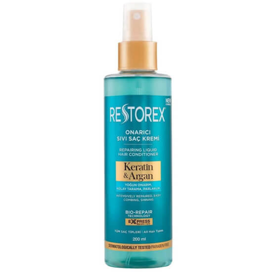 Restorex Keratin & Argan Repairing Liquid Conditioner 200 ml by Beauty Care Bag