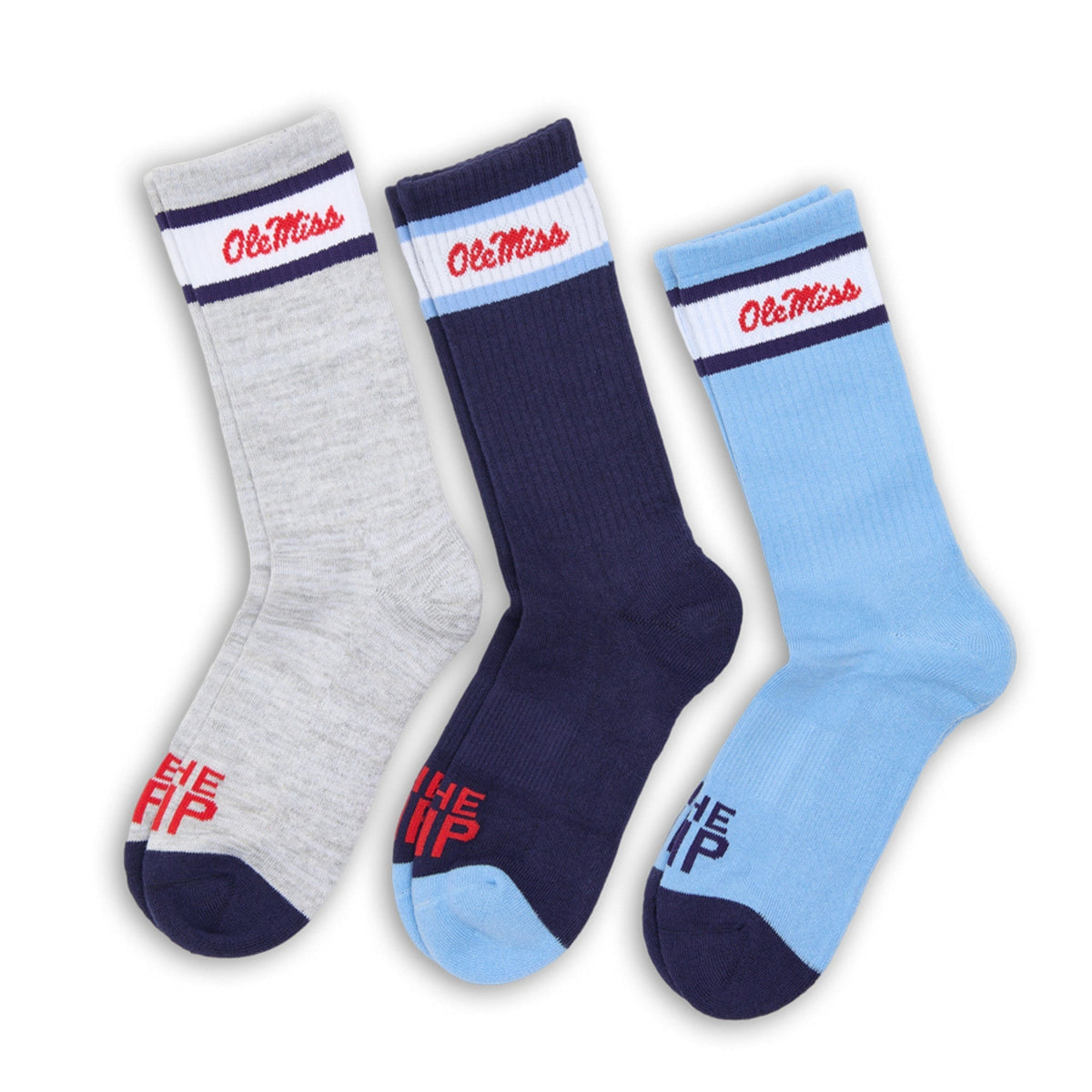 Retro Script Casual Crew 3-PackLicensed College SocksTorqelo.com