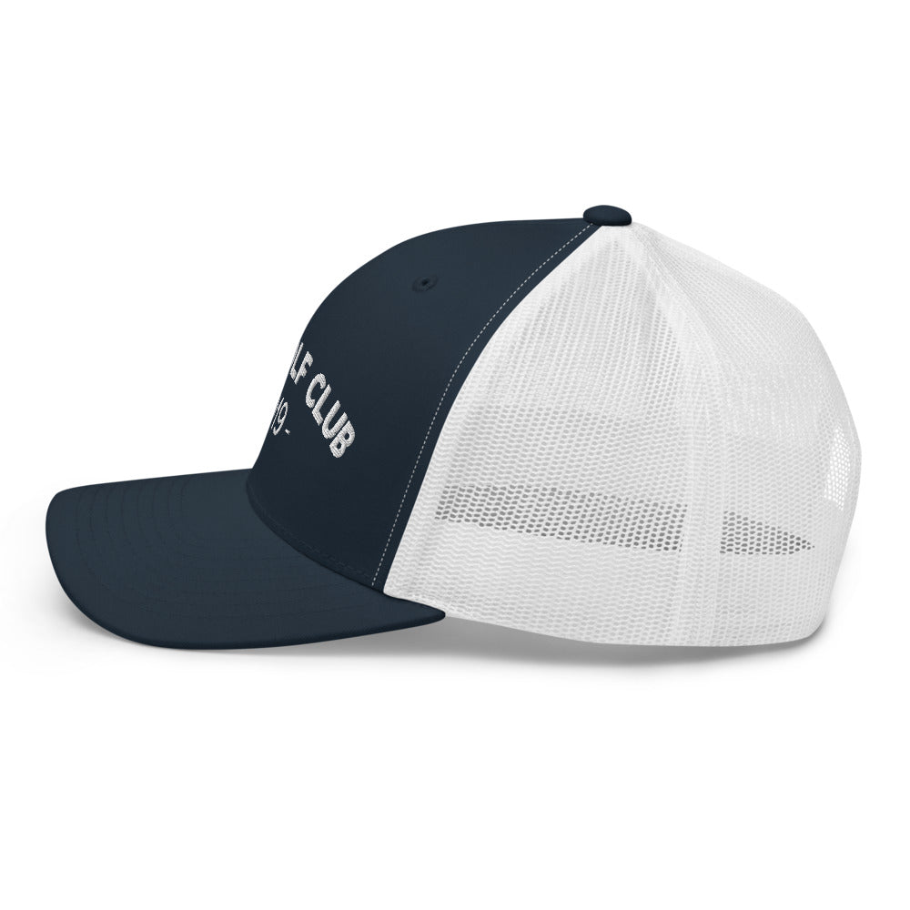 Arch Logo Trucker Cap - White Logo by LXIX GOLF CLUB