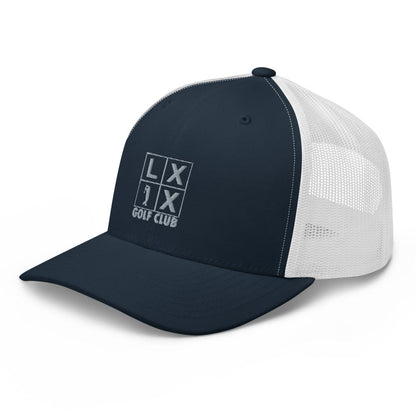 Four Box Logo Trucker Cap - Gray Logo by LXIX GOLF CLUB